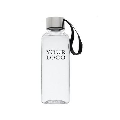 Plastic Water Bottle with Strap, 17 Oz.
