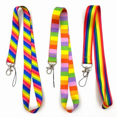 Rainbow Full Color Lanyard With Lobster Claw(Sublimation)