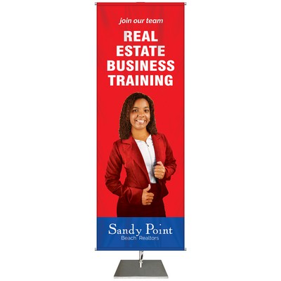 23" x 65" Banner Display Stand with Premium Display Polyester Banner