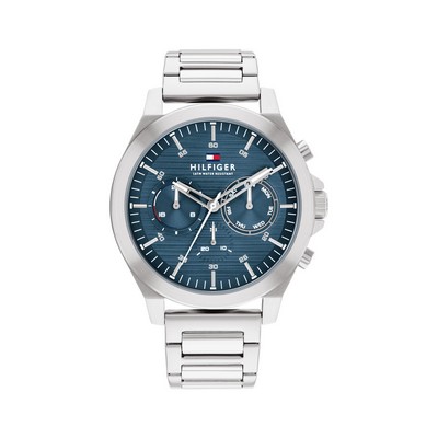 Tommy Hilfiger Stainless Steel Watch w/Blue Multi-Function Dial