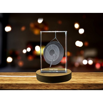 Tam-Tam 3D Engraved Crystal Trophy Award - Keepsake for Musicians & Collectors
