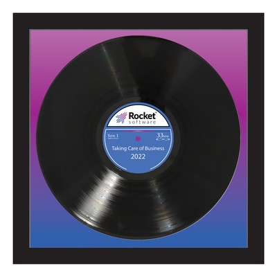 Black Framed 12" Record - Custom Backer - 15 x 15