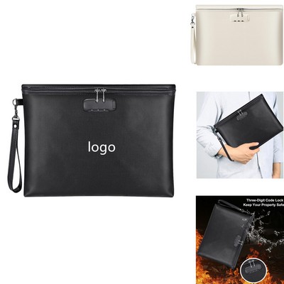 Fireproof and Waterproof Document Bag with Lock