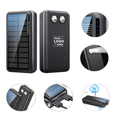 30000 mAh Solar Power Bank w/Dual Flashlight