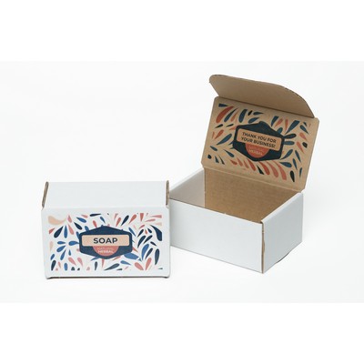 Full Color White Display Mailer Box w/2 Sided Imprint (6" x 4" x 3")