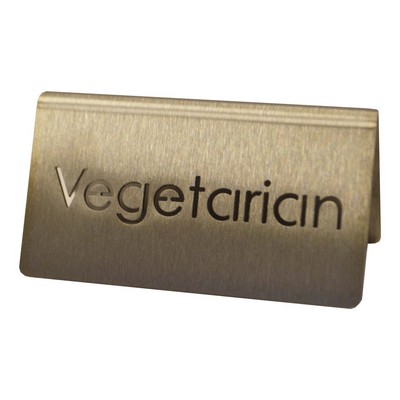 Laser Cut Stainless Steel ID Table Tent (Vegetarian)