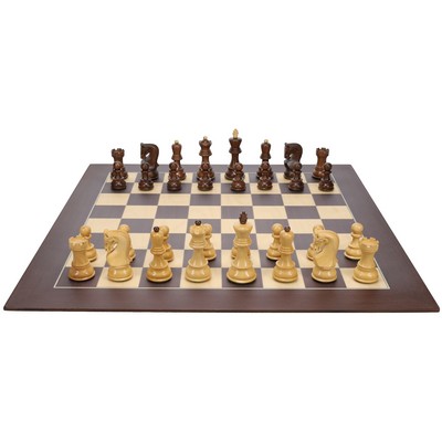 Zagreb Chess Set with Wooden Board 21.75 in., 3.74" King