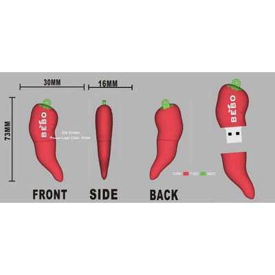 Custom Pepper shaped PVC USB Flash Drive(256MB)