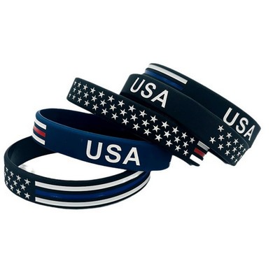 American Flag Silicone Wristband