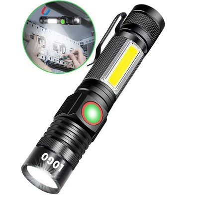 Rechargeable Magnetic LED Flashlight With COB