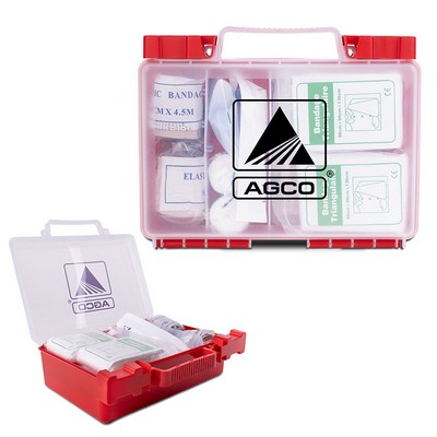 86 Piece OSHA Compliant First Aid Kit in Clear Hard Case