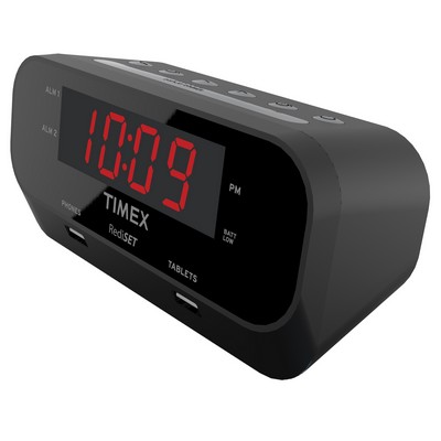 Timex RediSet Dual Alarm Clock w/Dual USB Charging