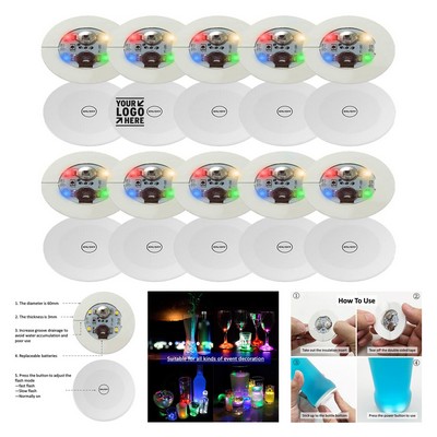 2.36" Diameter LED Light Up Coaster Bottle Light Glorifier LED Stickers Coaster