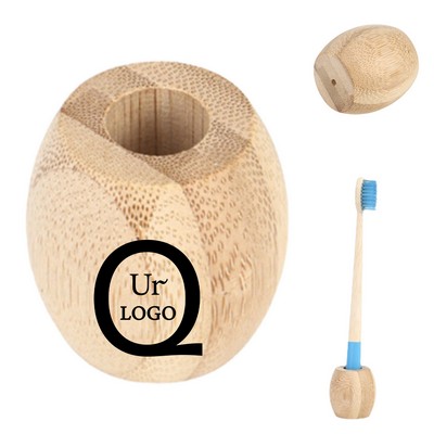 1.50 x 1.50 x 1.57" Bamboo Toothbrush Holder