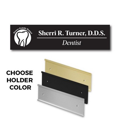 Black Name Plate And Wall Sign Holder-Black Plastic Etches To White - 2X10