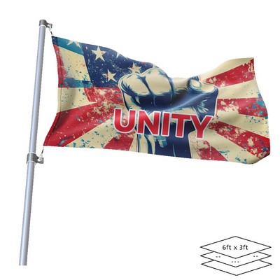 Double-Sided Dye Sublimation 3-Layer 6' x 3' Flag