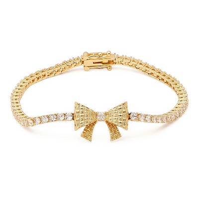 kate spade new york Wrapped In A Bow Tennis Bracelet - Clear/Gold