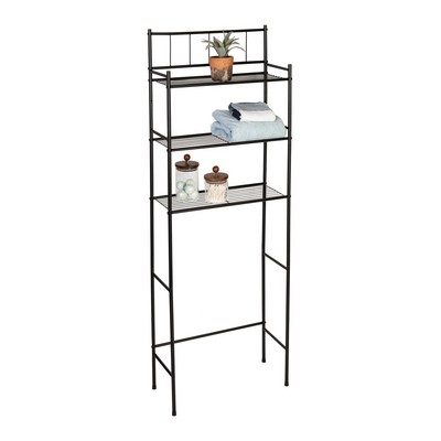 Honey-Can-Do Over The Toilet Space Saver Shelving Unit Black