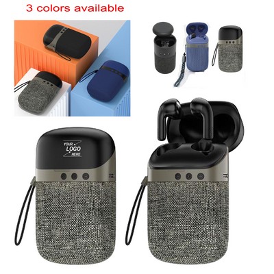 2" 1 Wireless Speaker and Earbuds with 360 Degree Surround Sound