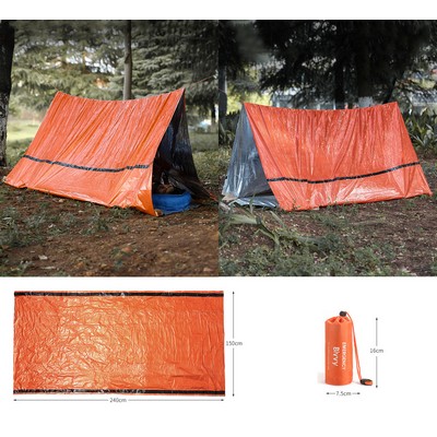 Emergency Tent Survival Shelter Waterproof Tent W/ Survival Whistle Bag