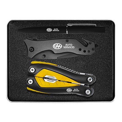 Gift Set With Tk310 Safety Knife, Tm307 Multi-Tool And Pn02 Deluxe Pen