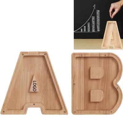 Wooden Letter Coin Bank