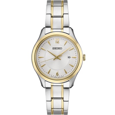 Seiko Watch Ladies Essential Tt Silver Patterned Dial