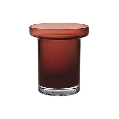 Kosta Boda Limelight Low Vase Burgundy