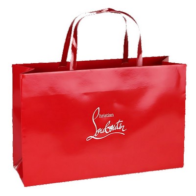 Custom Glossy Shopping Bag with PU Handle