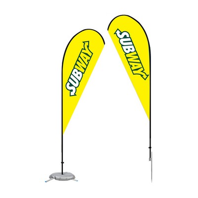 15' Double-Print Teardrop Flag Kit with Base Choice