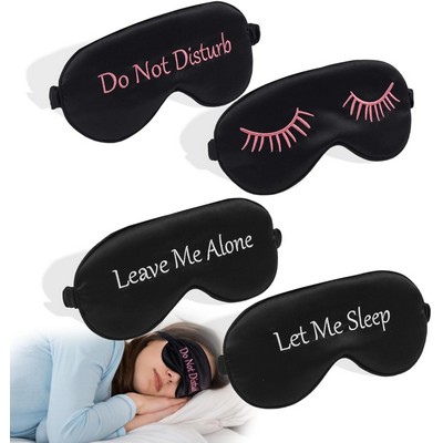 4-Pack Satin Embroidery Sleep Mask Set