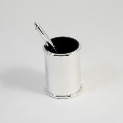 Silver Plated Brass Pen Cup