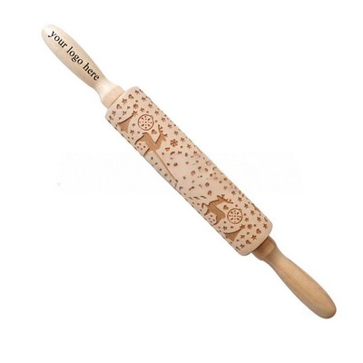 Square Flower Embossed Rolling Pin