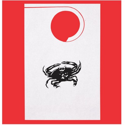Stock "Single Crab" Design Poly Backed Paper Bibs w/Ties Minimum 25 bibs