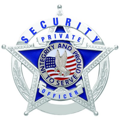 Security Private Officer Silver 5-Point Star Badge