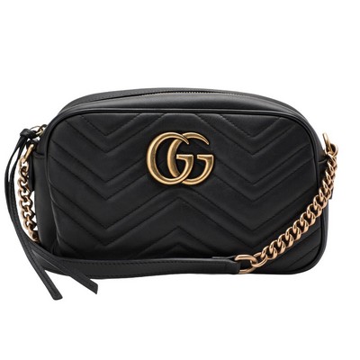 Gucci Marmont Matelassé Small Shoulder - Black