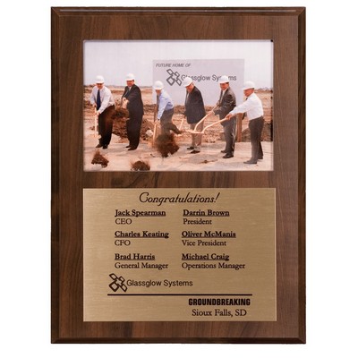 Cherry Finish Slide In Frame Plaque with Window