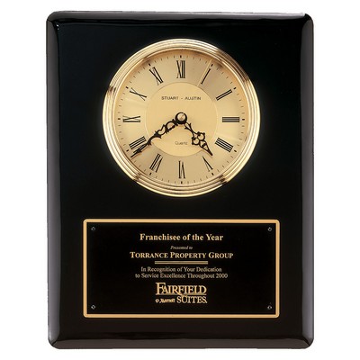 Piano Finish Clock, Waterfall Bezel & Dial