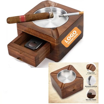 Square Wooden Cigar Tray