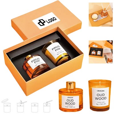 Scented Sticks Diffuser And Candle Gift Set