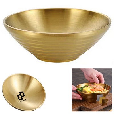 7.09" 304 Golden Stainless Steel Noodles Food Bowl
