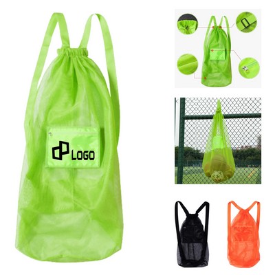 11.81X19.69" Nylon Mesh Drawstring Backpack