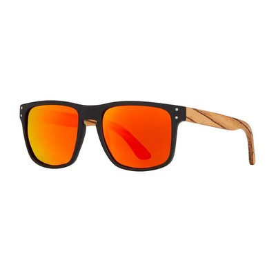 Axel Matte Onyx & Zebra Wood Polarized Sunglasses