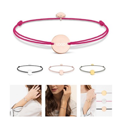 Customizable Rope Wristband with Metal Charm