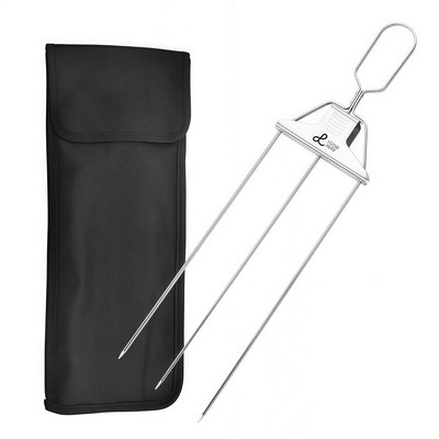 Premium 3-Way Stainless Steel Skewer Set with Storage Bag