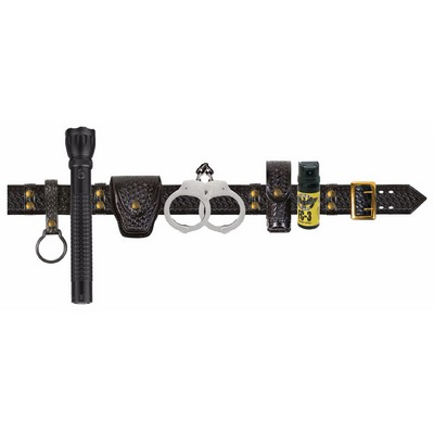 Basket-Weave & Brass Belt Combo