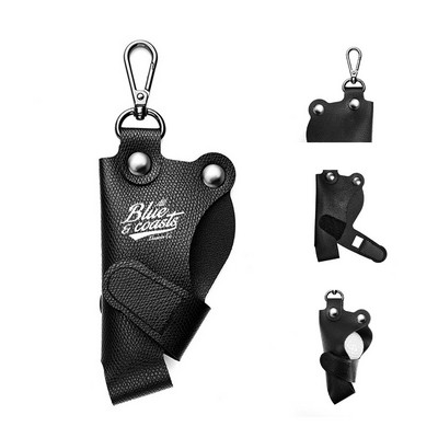 Leather Golf Ball Pouch with Key Chain