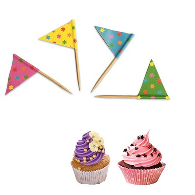 Custom 2.6" L Small Triangle Toothpick Stick Flag Golf Flag