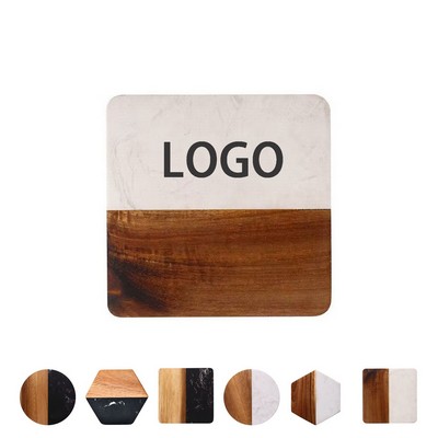 Marble Wood Drink Coaster