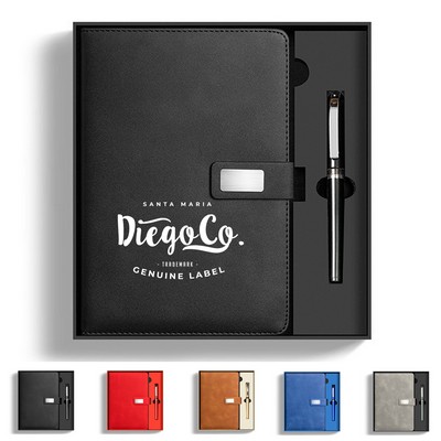 Deluxe Leather Notebook with Pen